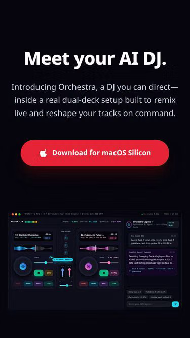 Screenshot of orchestra.dj