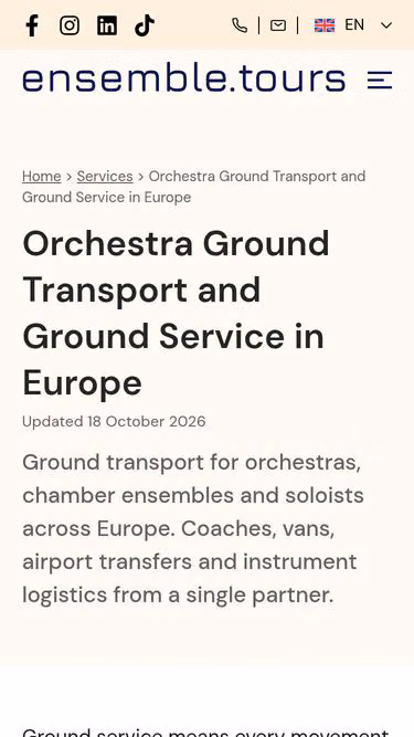 Screenshot of orchestra.travel