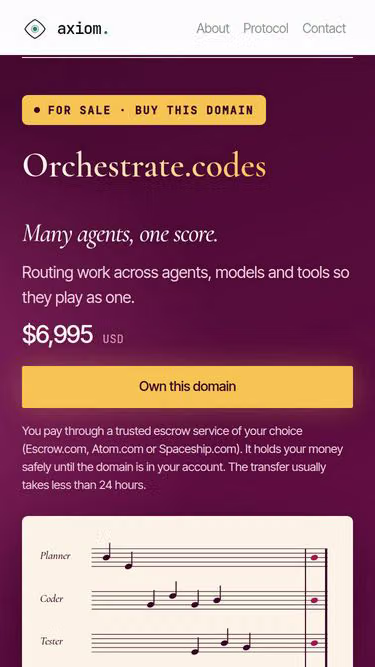Screenshot of orchestrate.codes