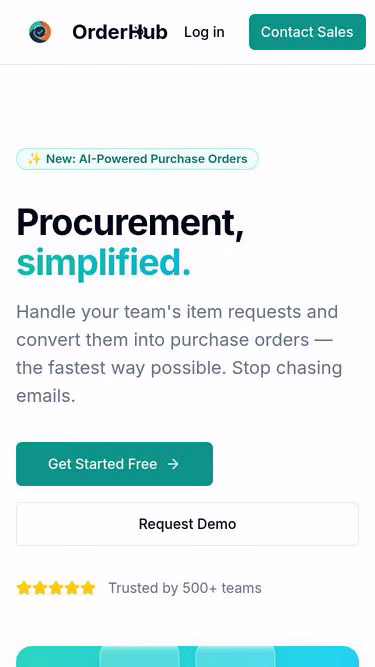 Screenshot of orderhub.lat