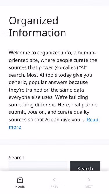 Screenshot of organized.info