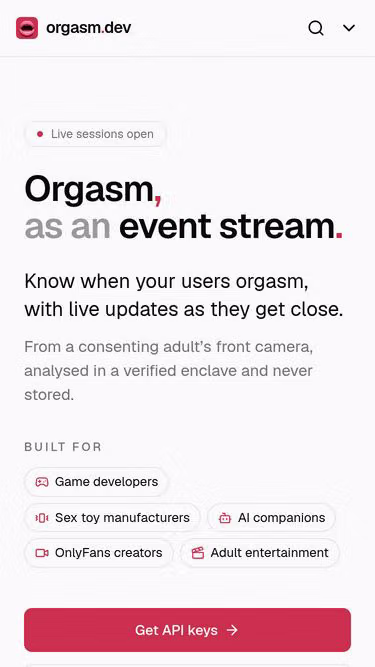 Screenshot of orgasm.dev
