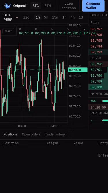 Screenshot of origami.exchange