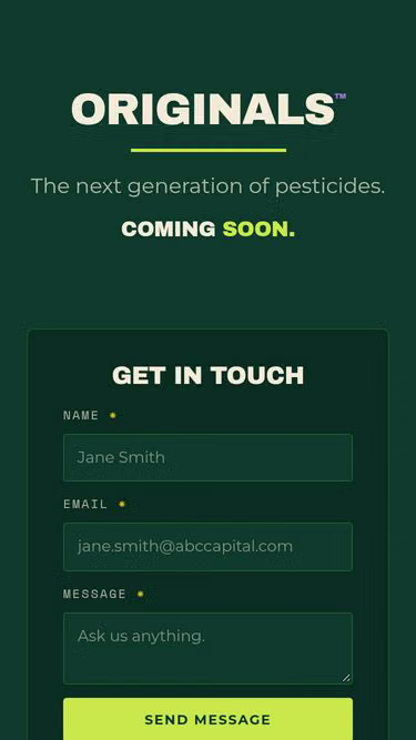 Screenshot of originals.bio