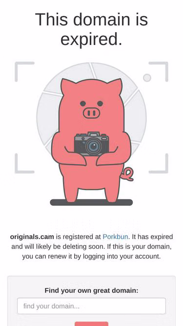 Screenshot of originals.cam