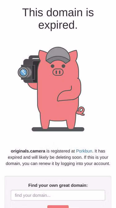 Screenshot of originals.camera