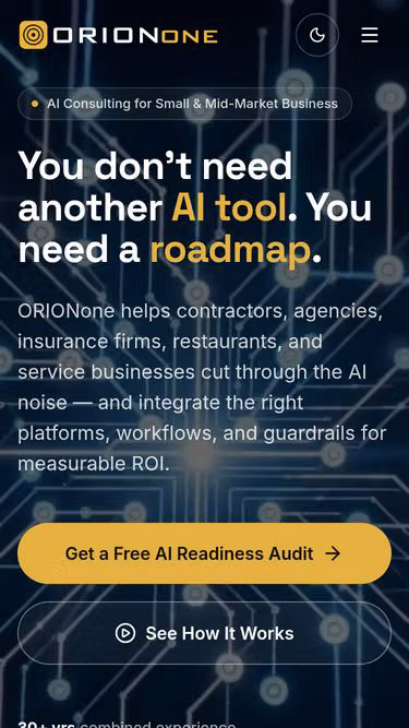 Screenshot of orionone.io