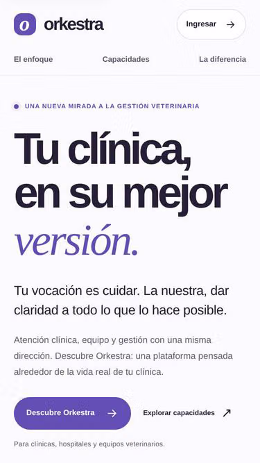 Screenshot of orkestra.vet