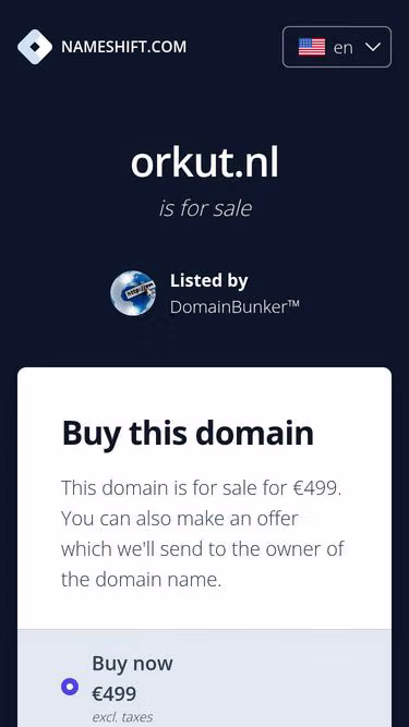 Screenshot of orkut.nl
