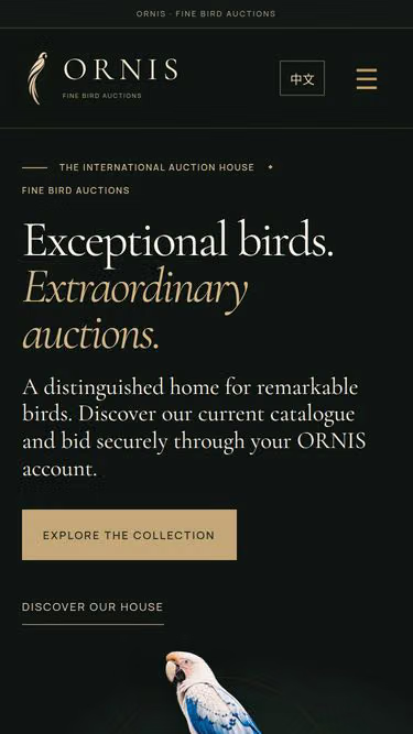 Screenshot of ornis.auction