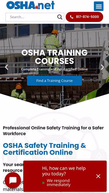 Screenshot of osha.net