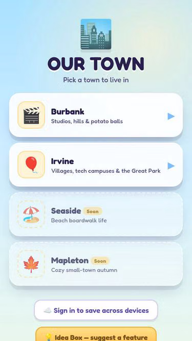 Screenshot of ourtown.dev