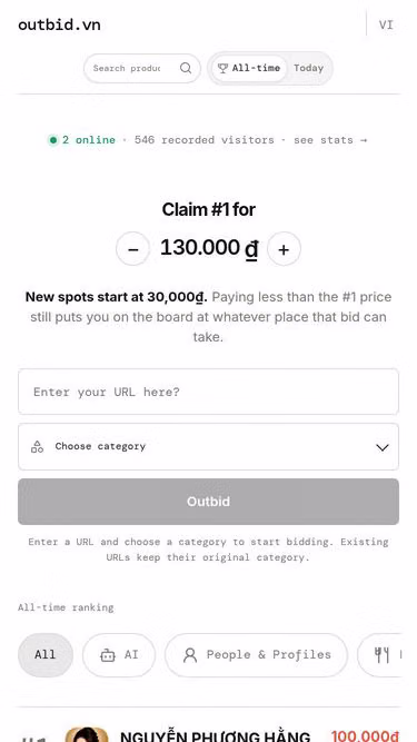 Screenshot of outbid.vn