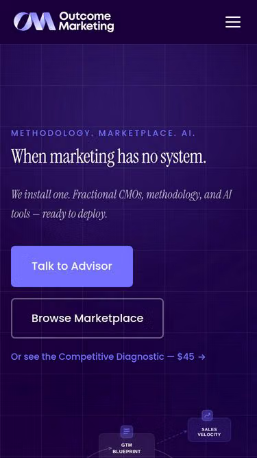 Screenshot of outcome.marketing
