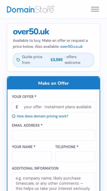Screenshot of over50.uk