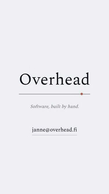 Screenshot of overhead.fi