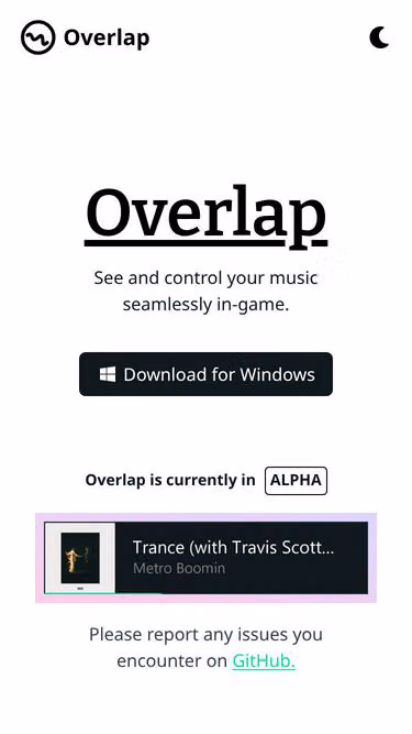Screenshot of overlap.gg
