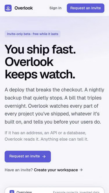 Screenshot of overlook.technology