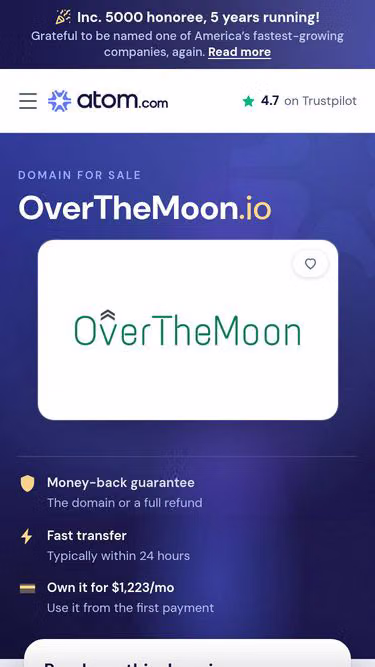 Screenshot of overthemoon.io