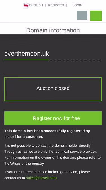 Screenshot of overthemoon.uk