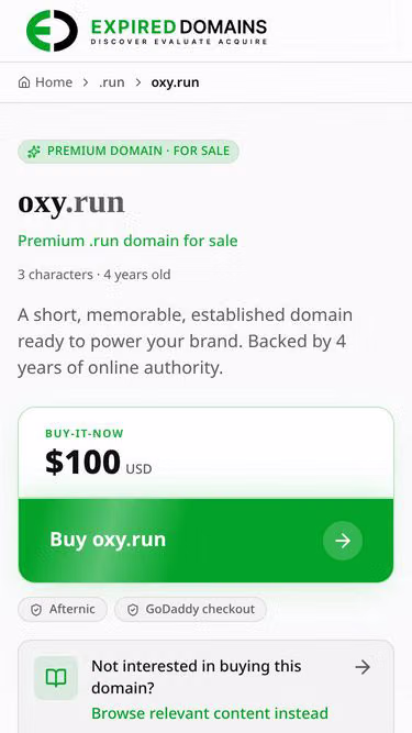 Screenshot of oxy.run