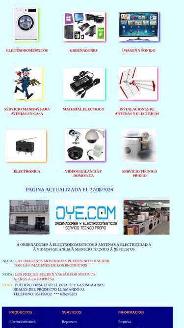 Screenshot of oye.com.es