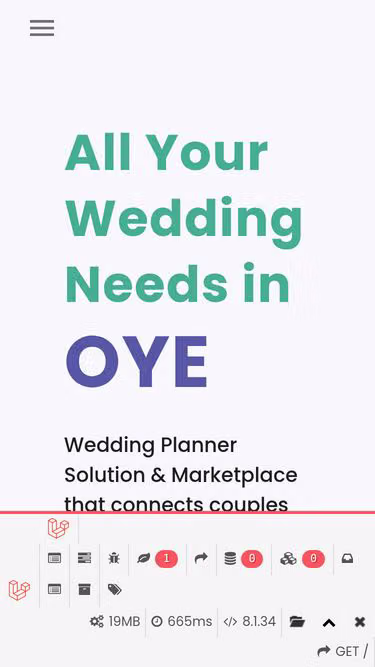 Screenshot of oye.events
