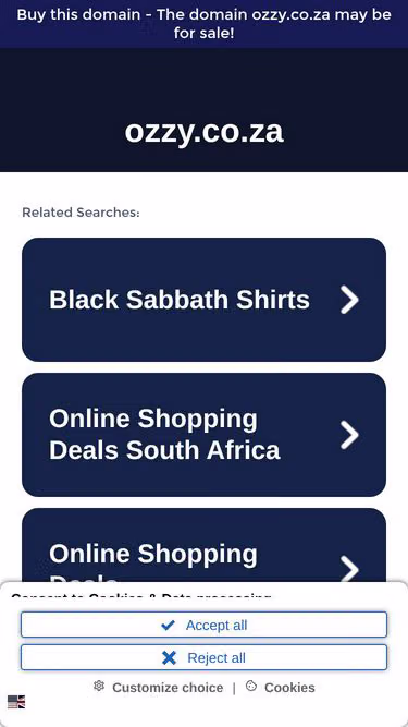 Screenshot of ozzy.co.za