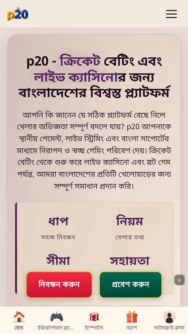 Screenshot of p20.app