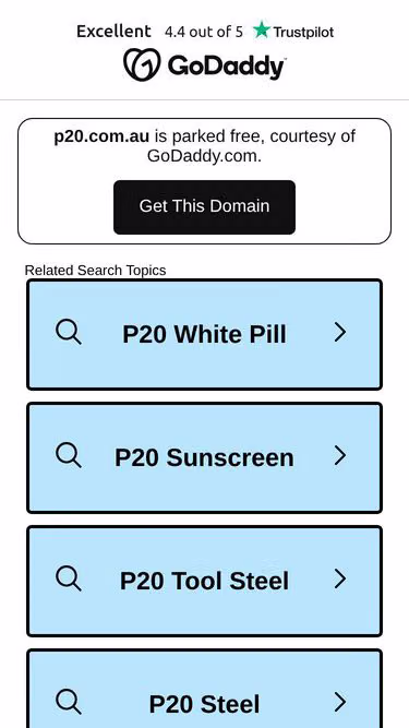 Screenshot of p20.com.au
