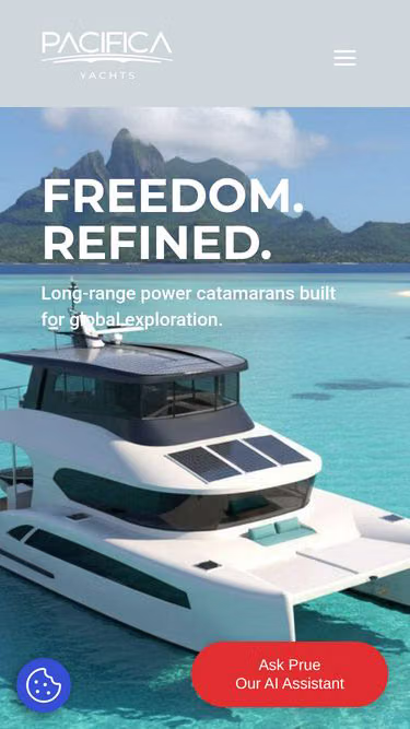 Screenshot of pacifica.yachts