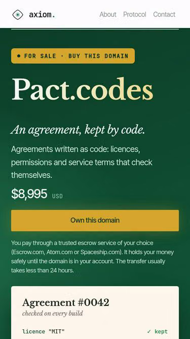 Screenshot of pact.codes