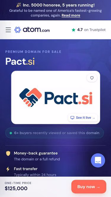Screenshot of pact.si