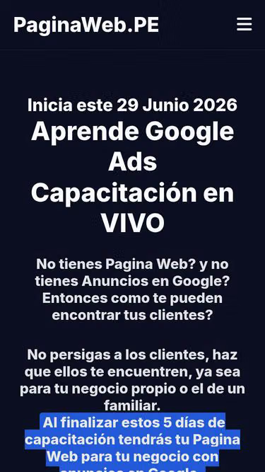 Screenshot of paginaweb.pe