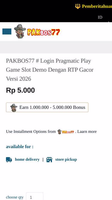 Screenshot of pakbos77.online