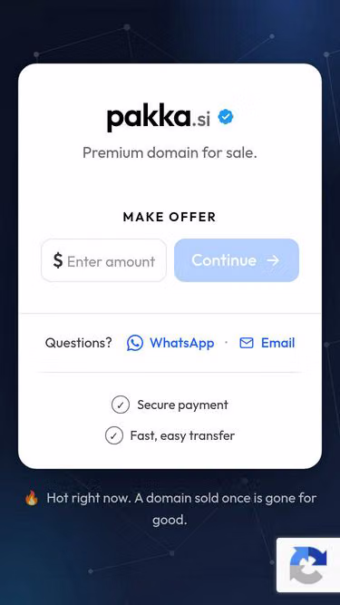 Screenshot of pakka.si