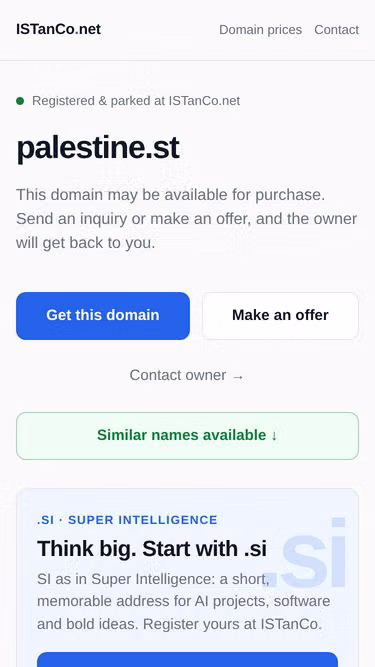 Screenshot of palestine.st