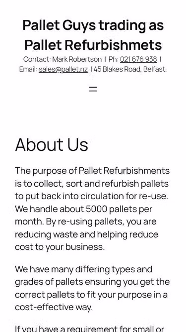 Screenshot of pallet.nz