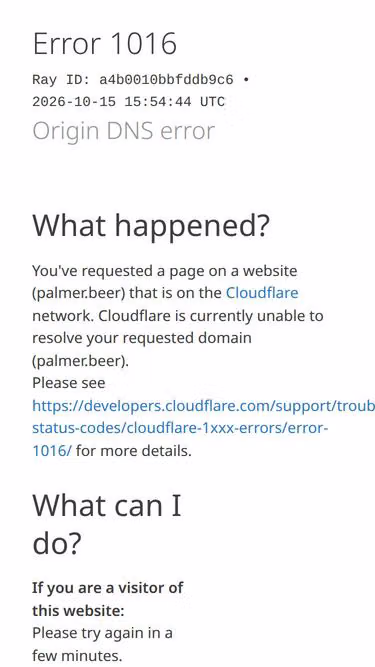 Screenshot of palmer.beer