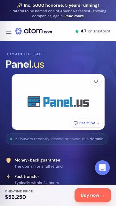 Screenshot of panel.us