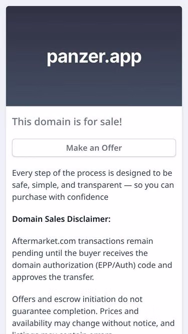Screenshot of panzer.app