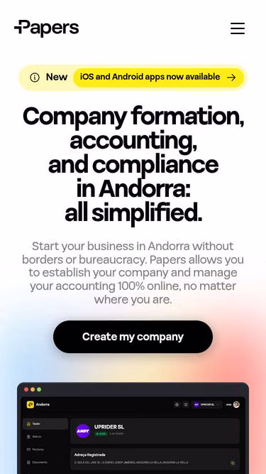 Screenshot of papers.ad