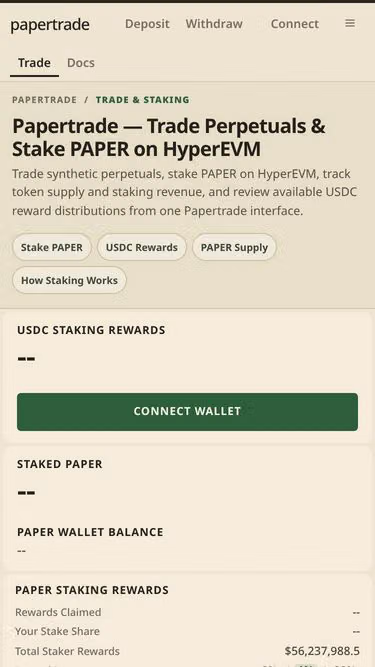 Screenshot of papertrade.network