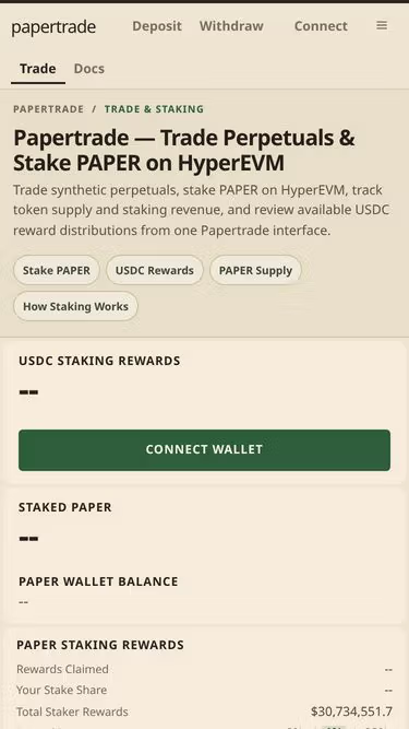Screenshot of papertrade.work