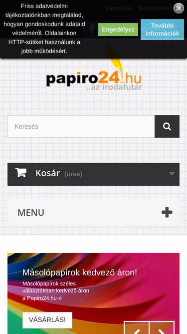 Screenshot of papiro.hu