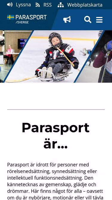 Screenshot of parasport.se