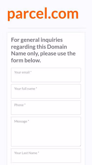 Screenshot of parcel.com