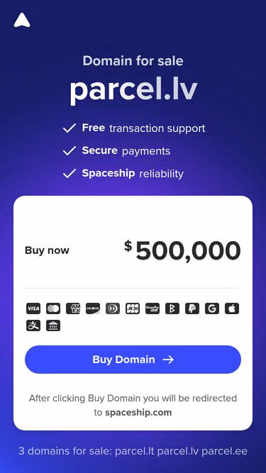 Screenshot of parcel.lv