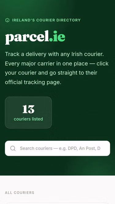 Screenshot of parcel.sk