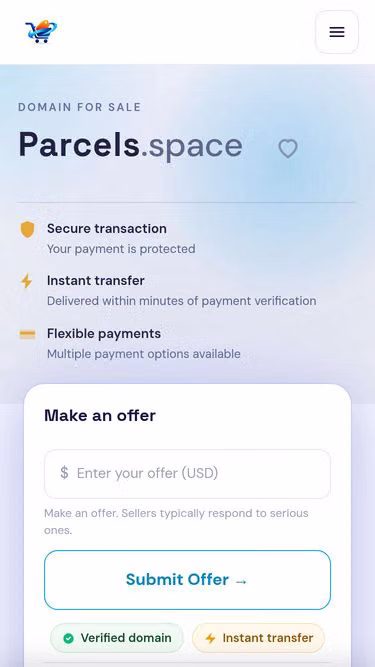 Screenshot of parcels.space